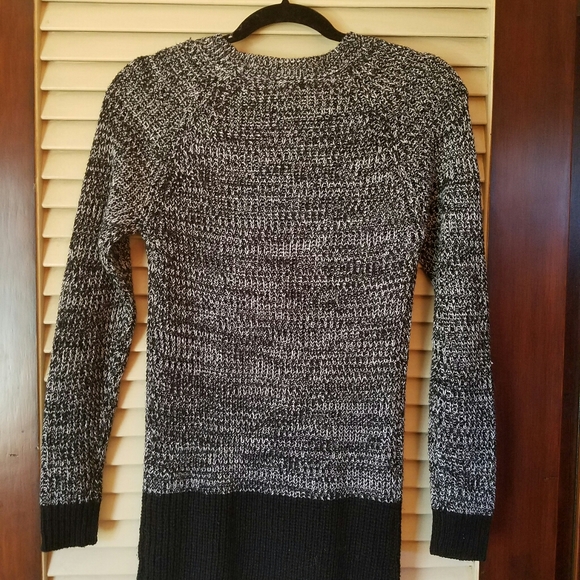 Black and Gray Heathered Sweater Dress - Picture 2 of 3